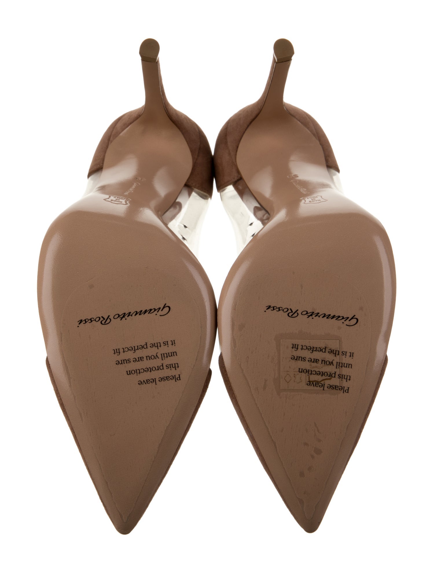 Gianvito Rossi Suede Leather Trim Embellishment Pumps